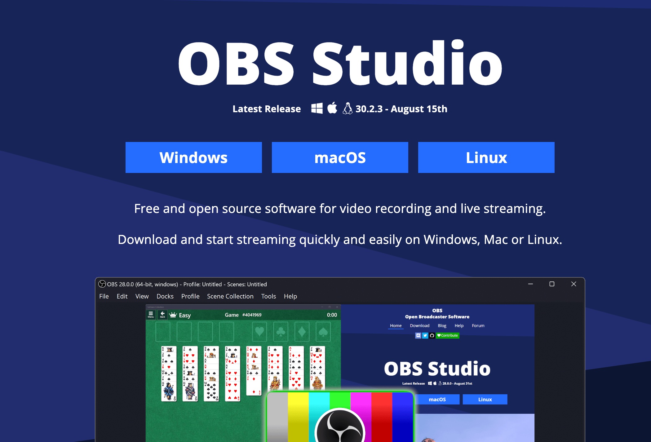 obs下载2024年最新官方正式版OBS Studio-30.2.3 免费下载